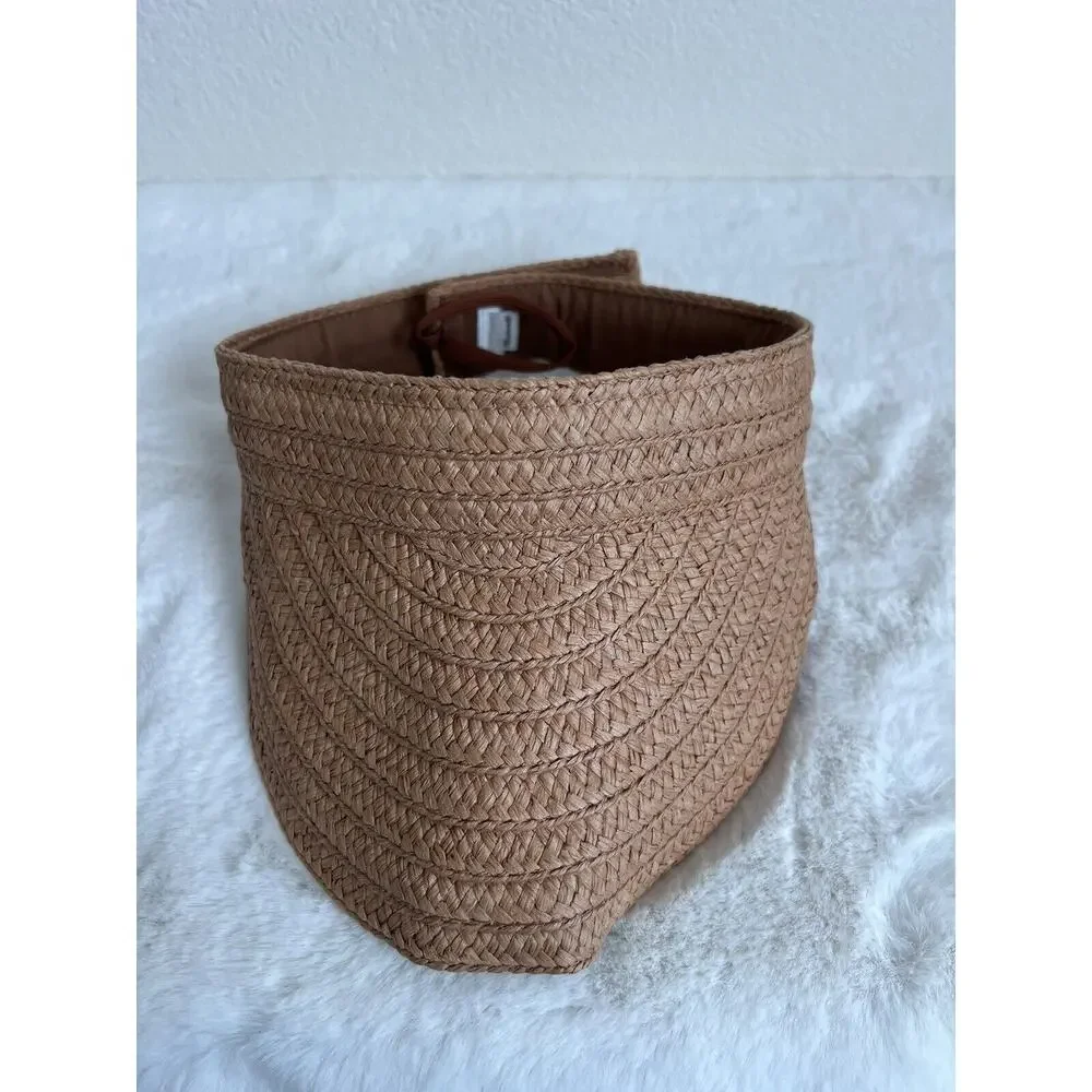 Madewell Womens Packabale Visor Hat Straw Brown Adjustable Beach One Size - Picture 9 of 10